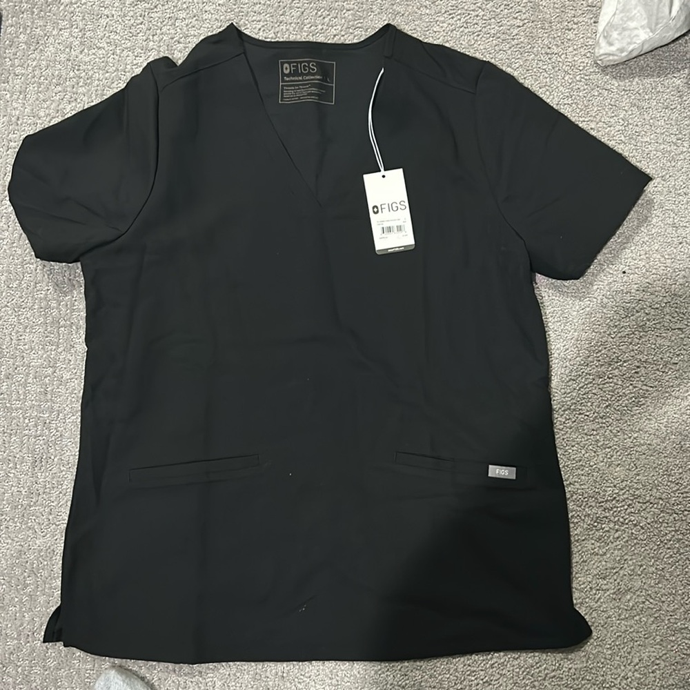 FIGS casma scrub top NWT L black
